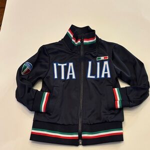 Italia Full Zip Track Jacket Navy w/Green/White/Red Stripe Child Sz 3 World Cup